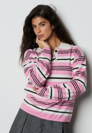 Next Bluză polo - pink stripe