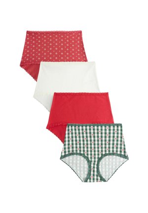 HIGH LEG TRIM FOUR PACK - Kalhotky - red heart green check