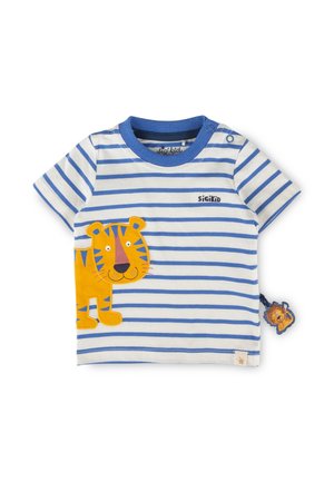 TIGER & LÖWE - T-Shirt print - weiß-blau gestreift