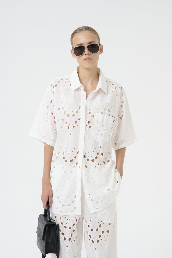 BAYLOR - Button-down blouse - egret