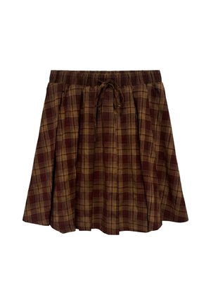 Vero Moda, SKIRT VMCHECKIE MID WAIST SHORT SKIRT - Minijupe - decadent chocolate