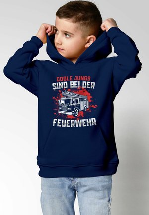 FEUERWEHR LÖSCHZUG SPRUCH LUSTIG COOLE SIND BEI DER - Kapuzenpullover - navy