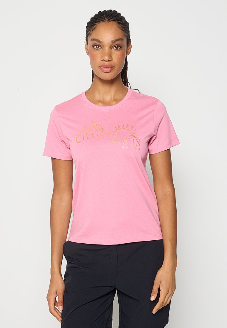 Spyder T-shirt print donkerroze