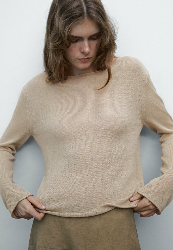 CUTWORK - Jumper - sand3