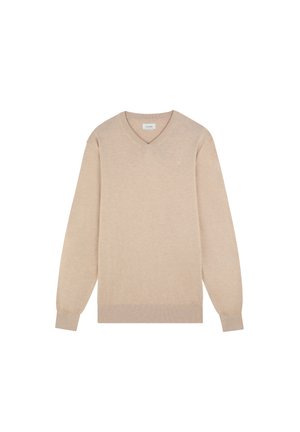 Scalpers, SCALPERS SCSKULL V NECK TRICOT - Jersey de punto - beige