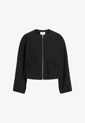 VILA, JACKET VIBALOU ZIPPER - Ľahká bunda - black beauty
