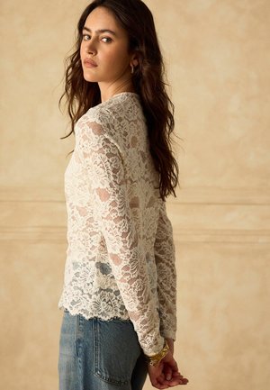 Next, LONG SLEEVED LACE CARDIGAN - Cardigan - ecru