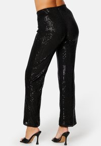 Bubbleroom SEQUIN TROUSERS - Kalhoty - black
