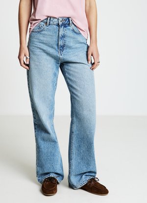 LUNGO TINTA UNITA - Jeans baggy - blu denim sabbiato