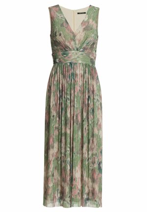 Swing, SWING COCKTAILKLEID AUS BEDRUCKTEM PLISSEE JERSEY MIT V-AUSSCHNITT - Cocktailjurk - matcha green   vintage pink
