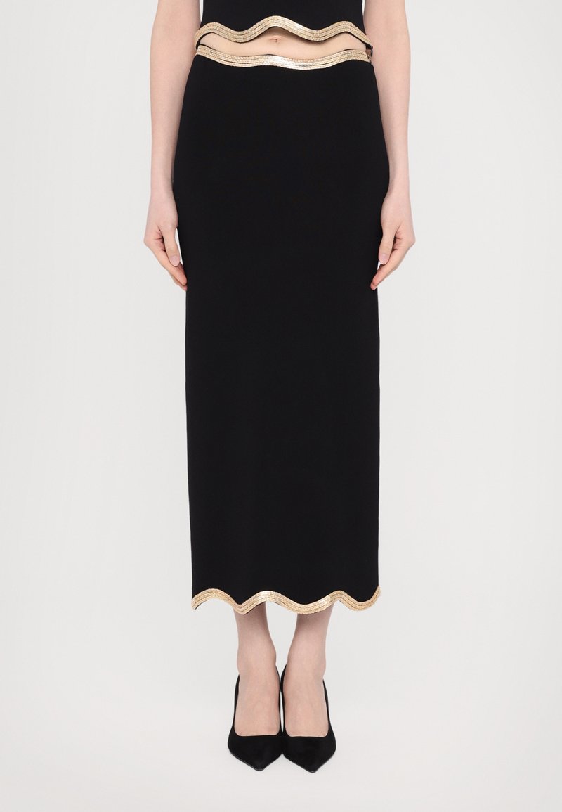 sandro JUPE AVEC FOURNITURE METAL - Pencil skirt - noir