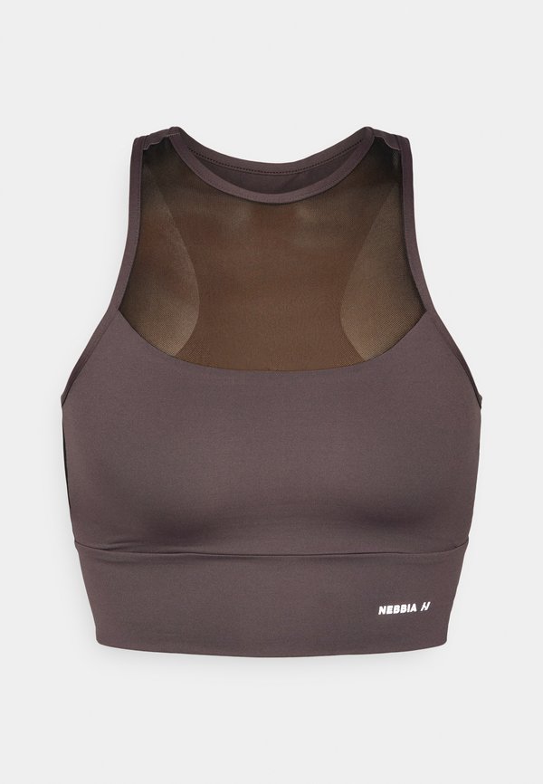 PADDED SPORTS BRA - Medium support sports bra - marron2