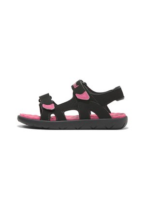 PERKINS ROW DOUBLE-STRAP - Walking sandals - black w bright pink