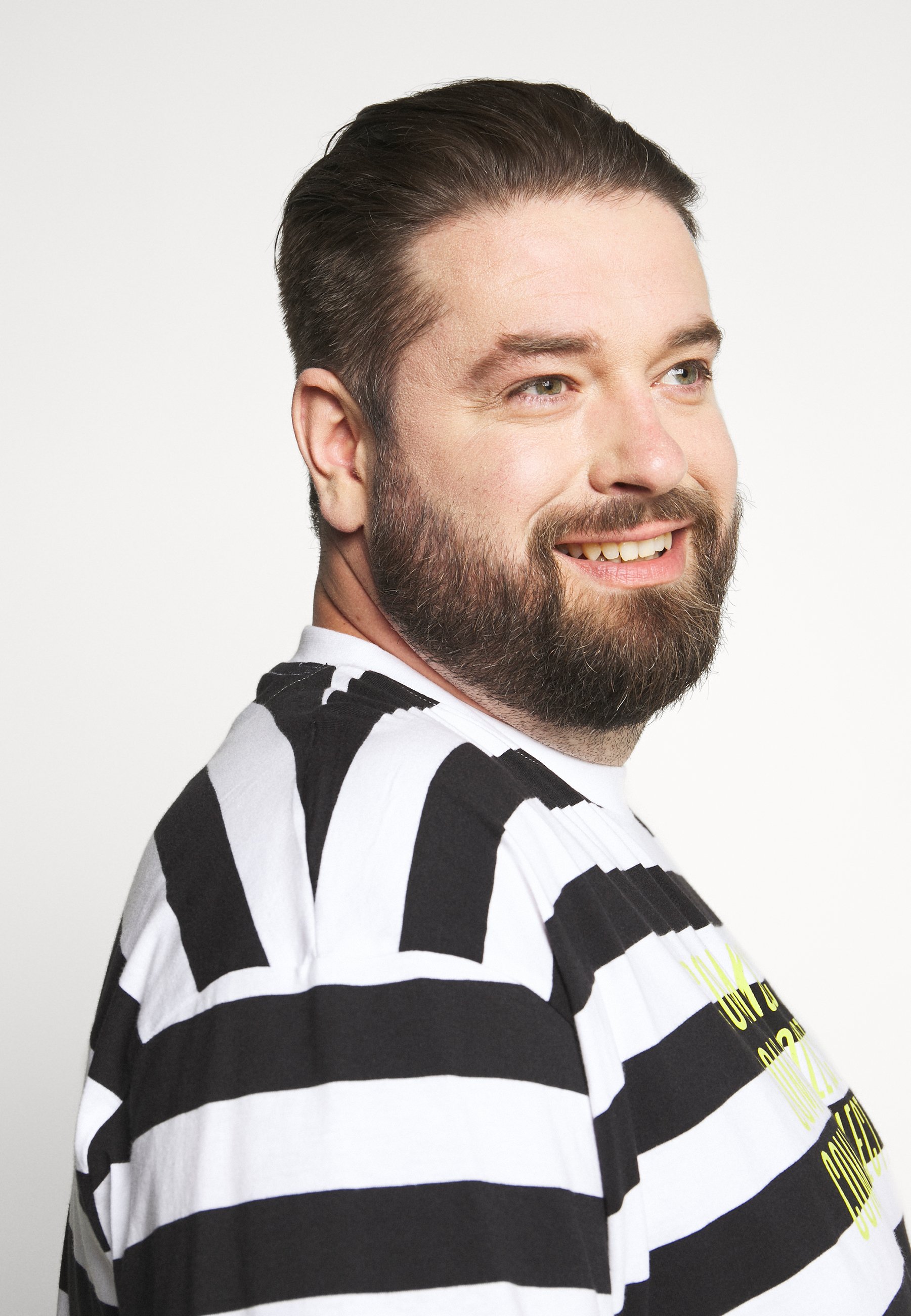 Common Kollectiv PLUS WILSON STRIPE T shirts med print Common Kollectiv PLUS STRIPED - T-shirts med print - white