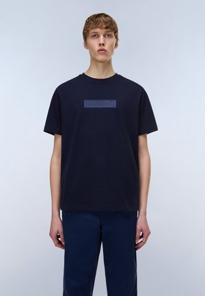 Napapijri, BOX LOGO SS - T-shirts print - blue marine