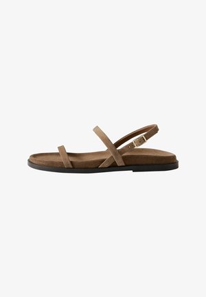 THE SET, REGULAR FIT - STRAPPY FOOTBED SANDALS . - Riemensandalette - tan brown suede