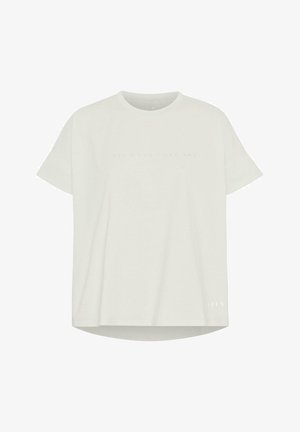 Hele halli lühikeste varrukatega T-särk, valmistatud pehmest puuvillast. Omab ümarat kaela ja minimalistlikku teksti detaili rinnal.