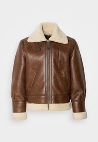 Veste En Cuir Schott Pour Homme - Modèle LC9521D En Cuir Vachette Marron, Coupe Regular