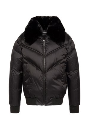 Schott, URBAN PUFFER JACKET WITH FAUX FUR COLLAR - Veste d'hiver - noir