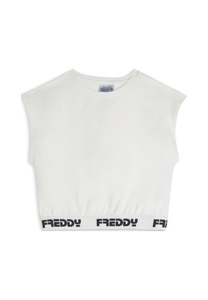 SENZA MANICHE CON ELASTICO JACQUARD LOGATO - Top - white