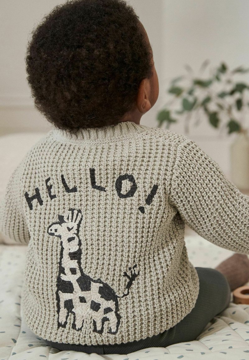 Next REGULAR FIT - Strickjacke - grey giraffe