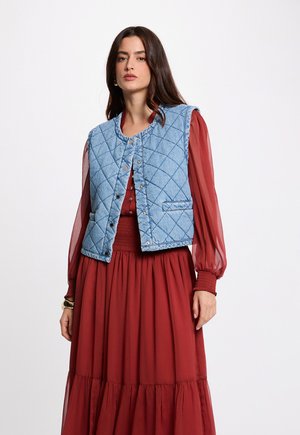 SLEEVELESS QUILTED - Smanicato - denim stone