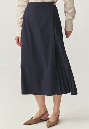PLISONA - sukňa v tvare A - navy blue