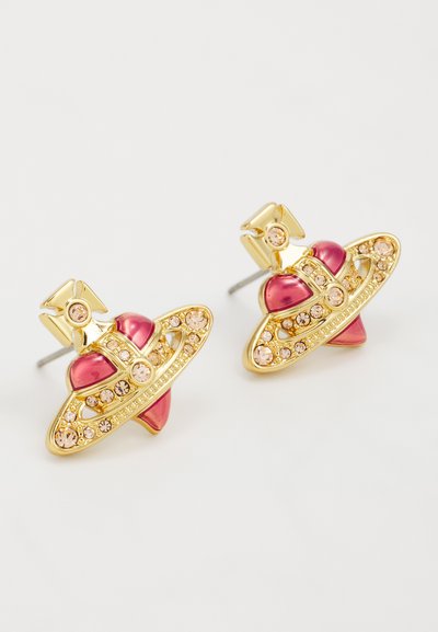 Vivienne Westwood NEW HEART EARRINGS - Earrings - gold-coloured/light peach crystal