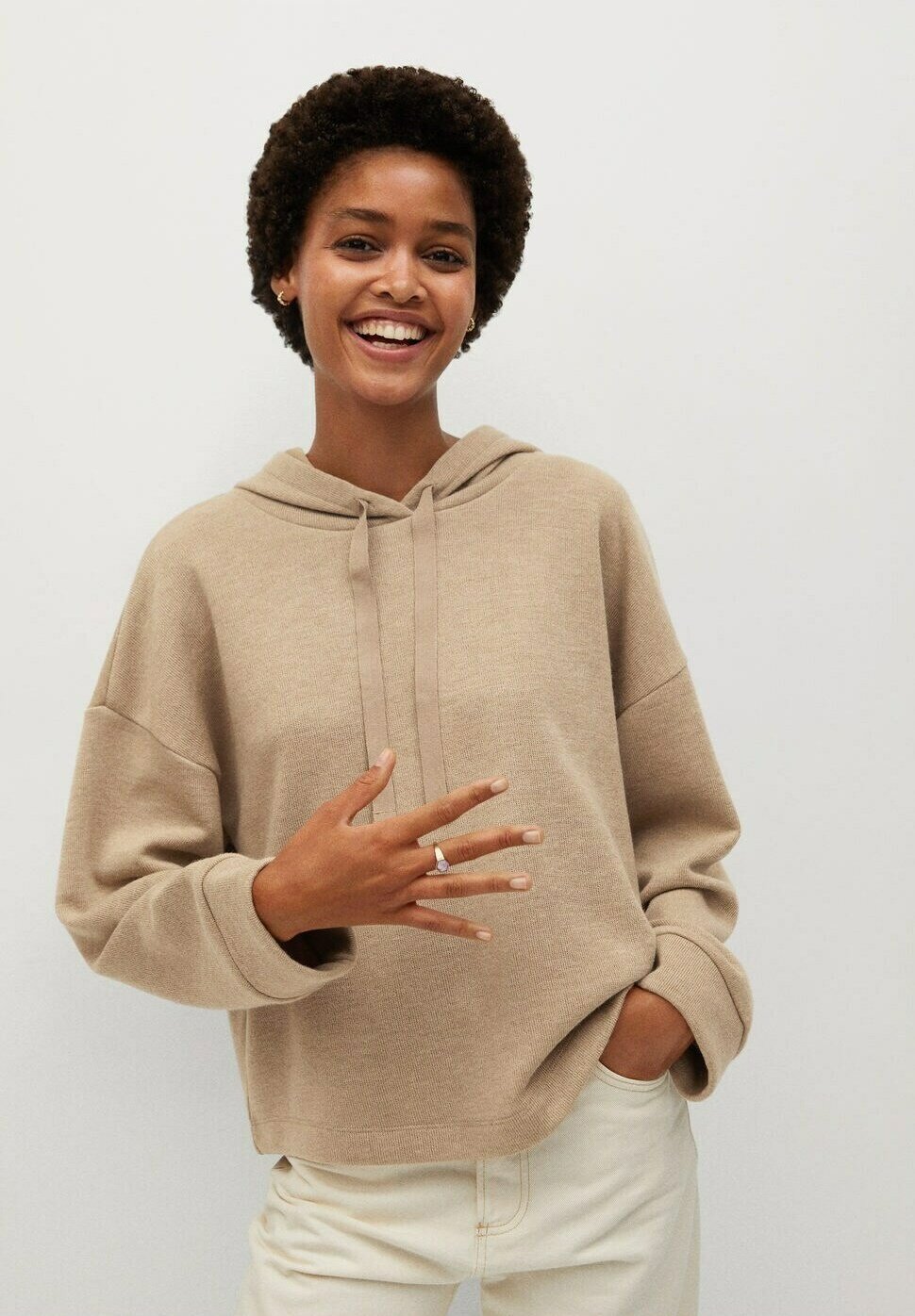 Sweat à Capuche Femme - Coupe Confortable, Tissu Doux Mélange Coton/polyester - Manches Longues, Capuche Ajustée