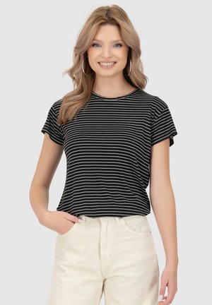 alife & kickin MALISA - KURZARM - T-Shirt print - black stripes