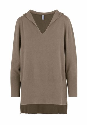 NAHTLOSER KAPUZEN - Kapuzenpullover - taupe