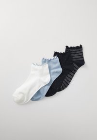 Lindex - HIGH ANKLE LETTUCE EDGE 4 PACK  - Socks - navy Thumbnail Image 1