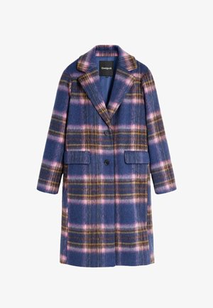 Desigual, LONG CHECKERED COAT - Mantel - blue