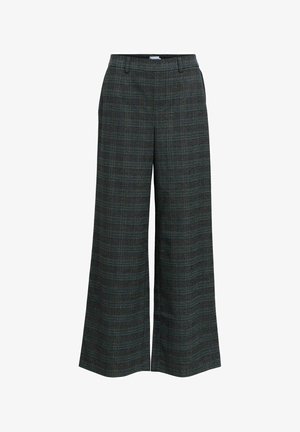 Object, OBJLISA WIDE PANT AOP NOOS - Bukser - dark grey melange