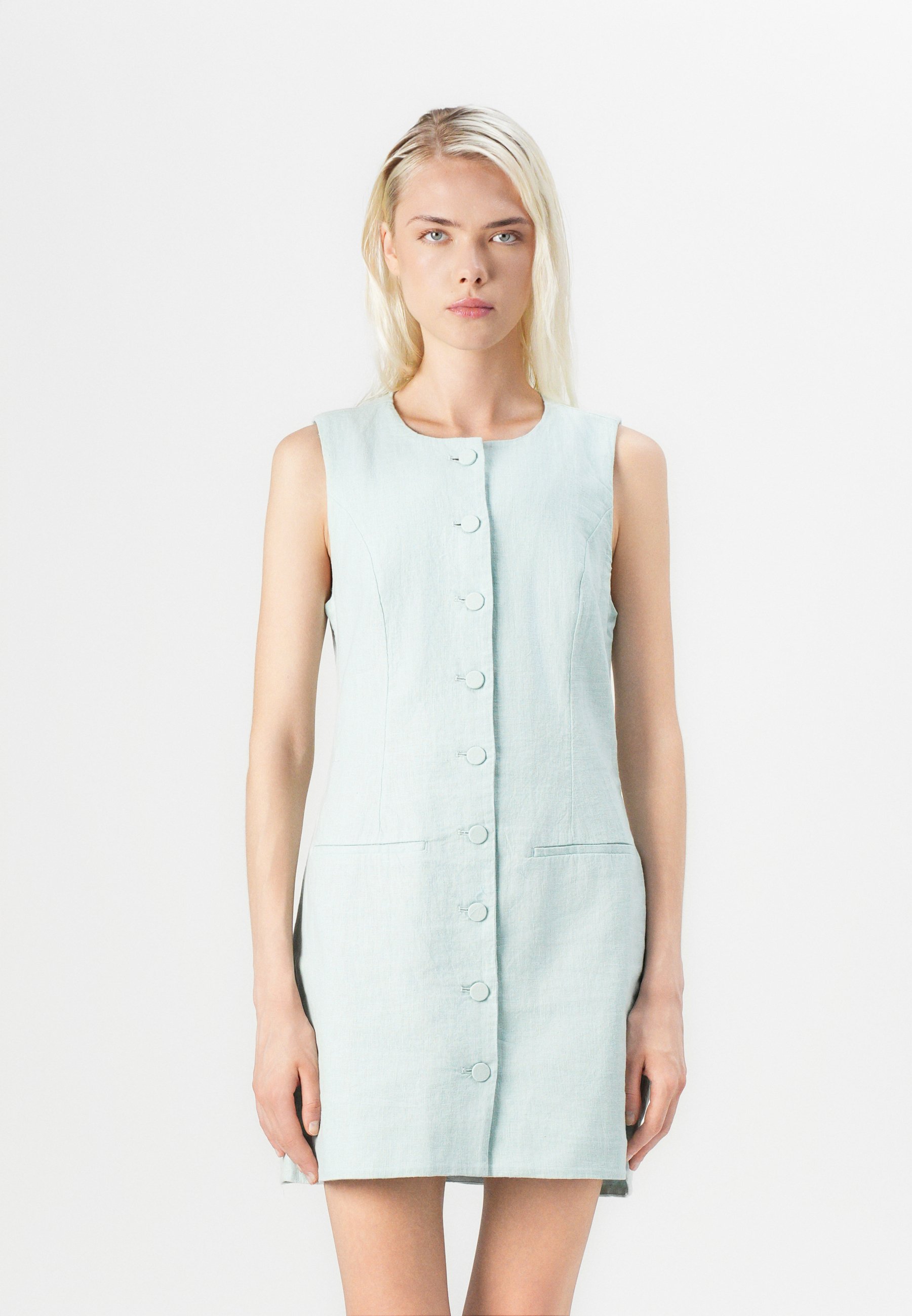 Abercrombie & Fitch CHASE MARA HIGHNECK SHORT DRESS - Day dress - light blue - Zalando.co.uk