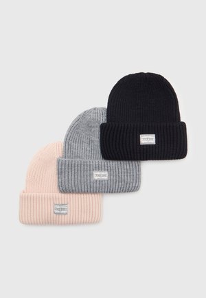 3 PACK UNISEX - Čepice - black/grey/light pink