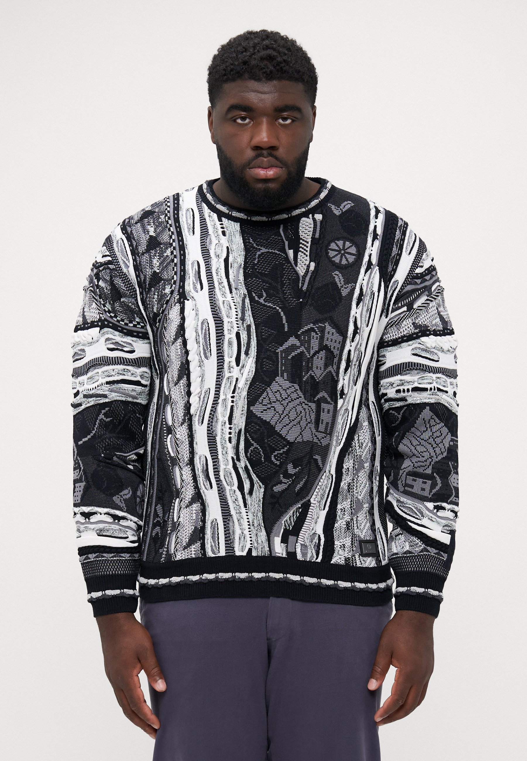 Carlo Colucci Strickpullover black/gray/schwarz