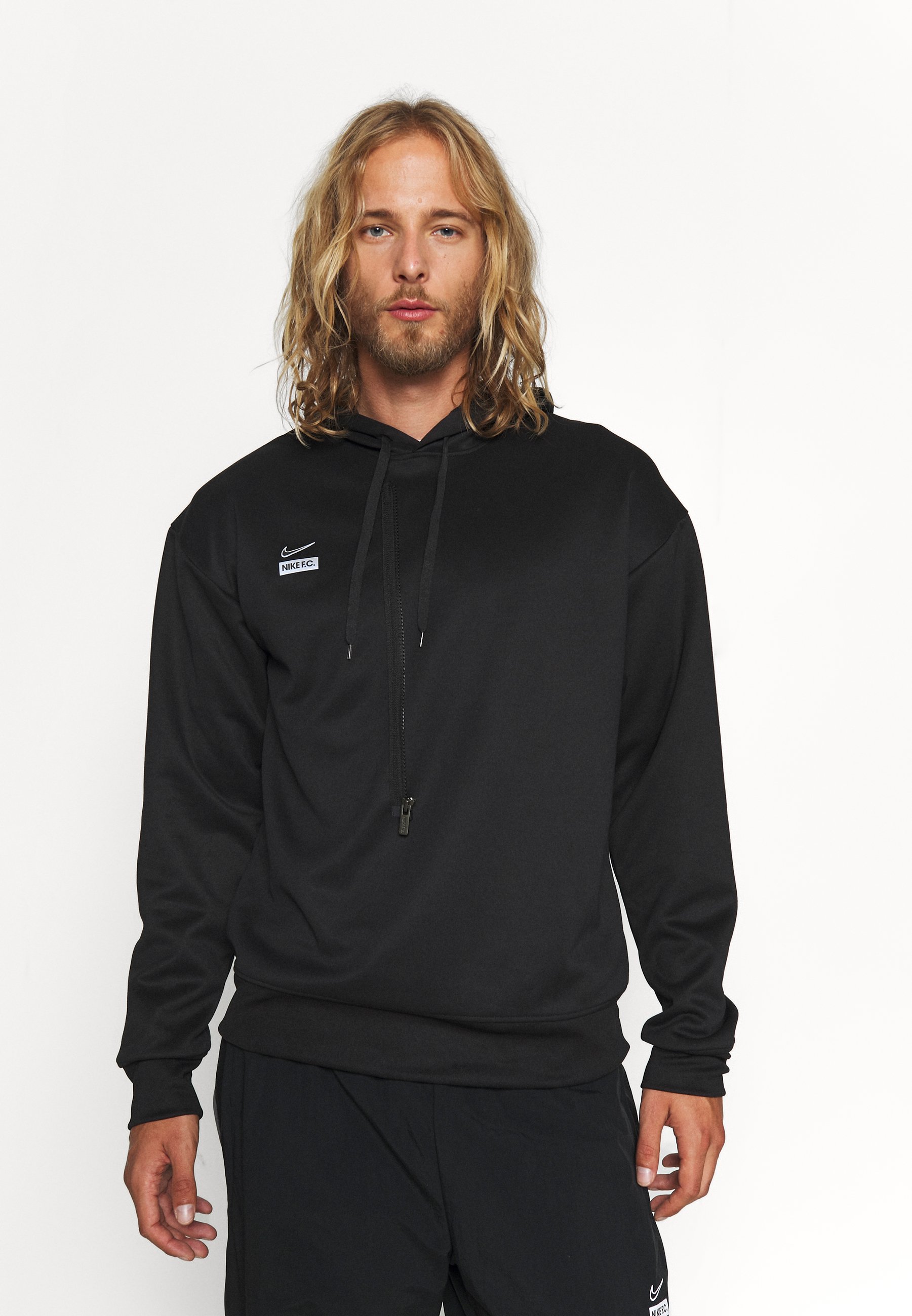 Nike Performance F.C. HOODIE - Sweatshirt - black/reflective silver/black -  Zalando.co.uk