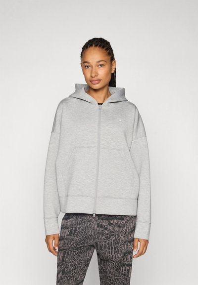 adidas by Stella McCartney Majica s kapuljačom i patentnim zatvaračem - medium grey heather