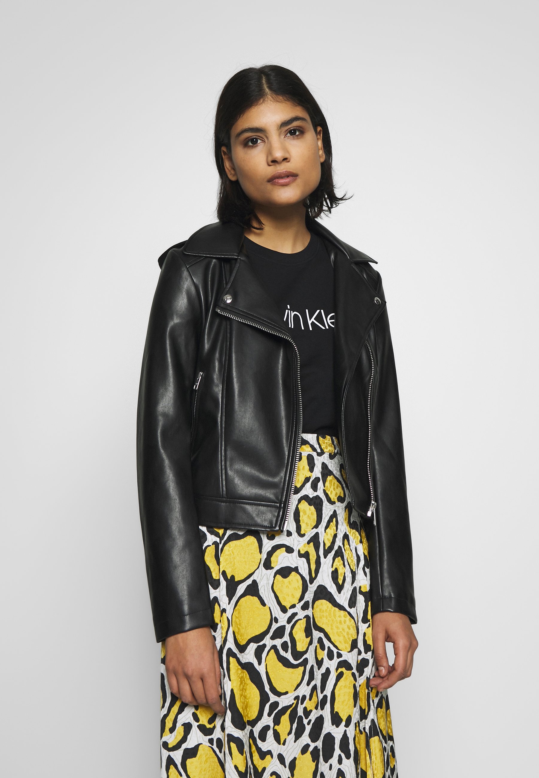 calvin klein leather jacket hoodie