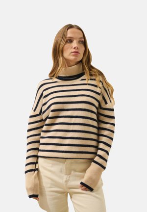 Stickad tröja - navy sand