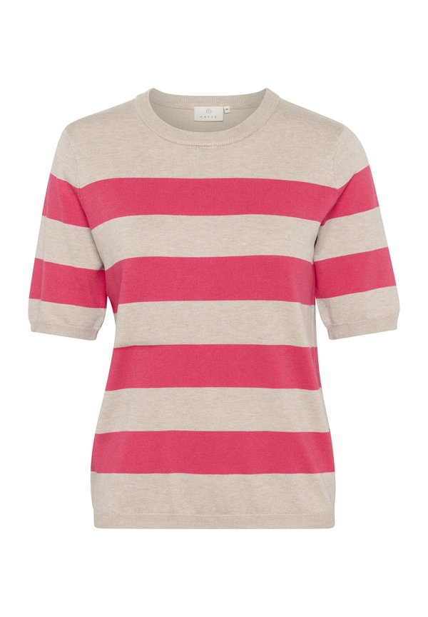 LIZZA STRIPED - Print T-shirt - rasberry featherg bold stripe3