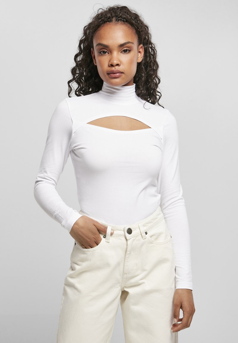 Urban Classics - CUT-OUT TURTLENECK - Top dugih rukava - white, Povećaj