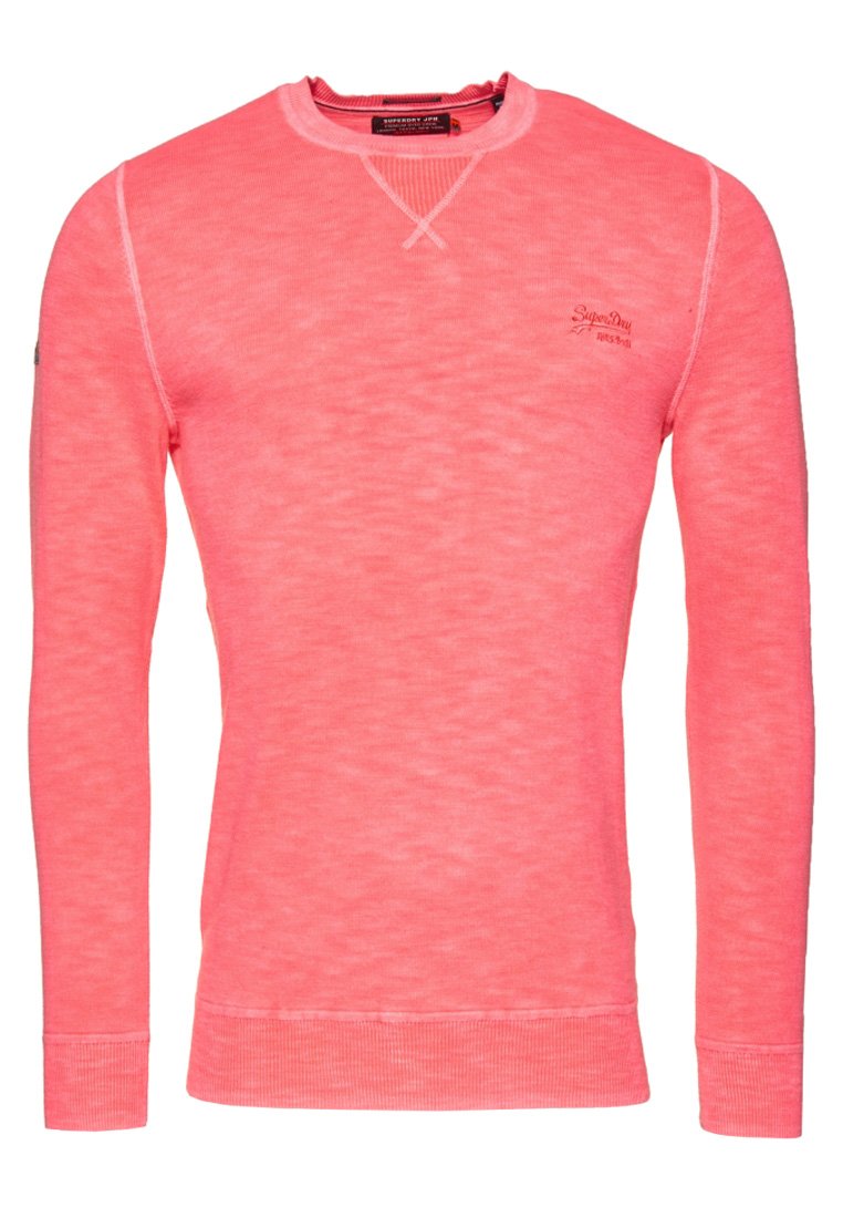 Superdry GARMENT DYED L.A. CREW JUMPER Trui washed neon Superdry fluor pink ronde hals trui