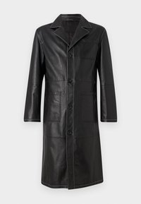 MARVIN CONTRAST STITCH LEATHER COAT - Klasičan kaput - nappa black