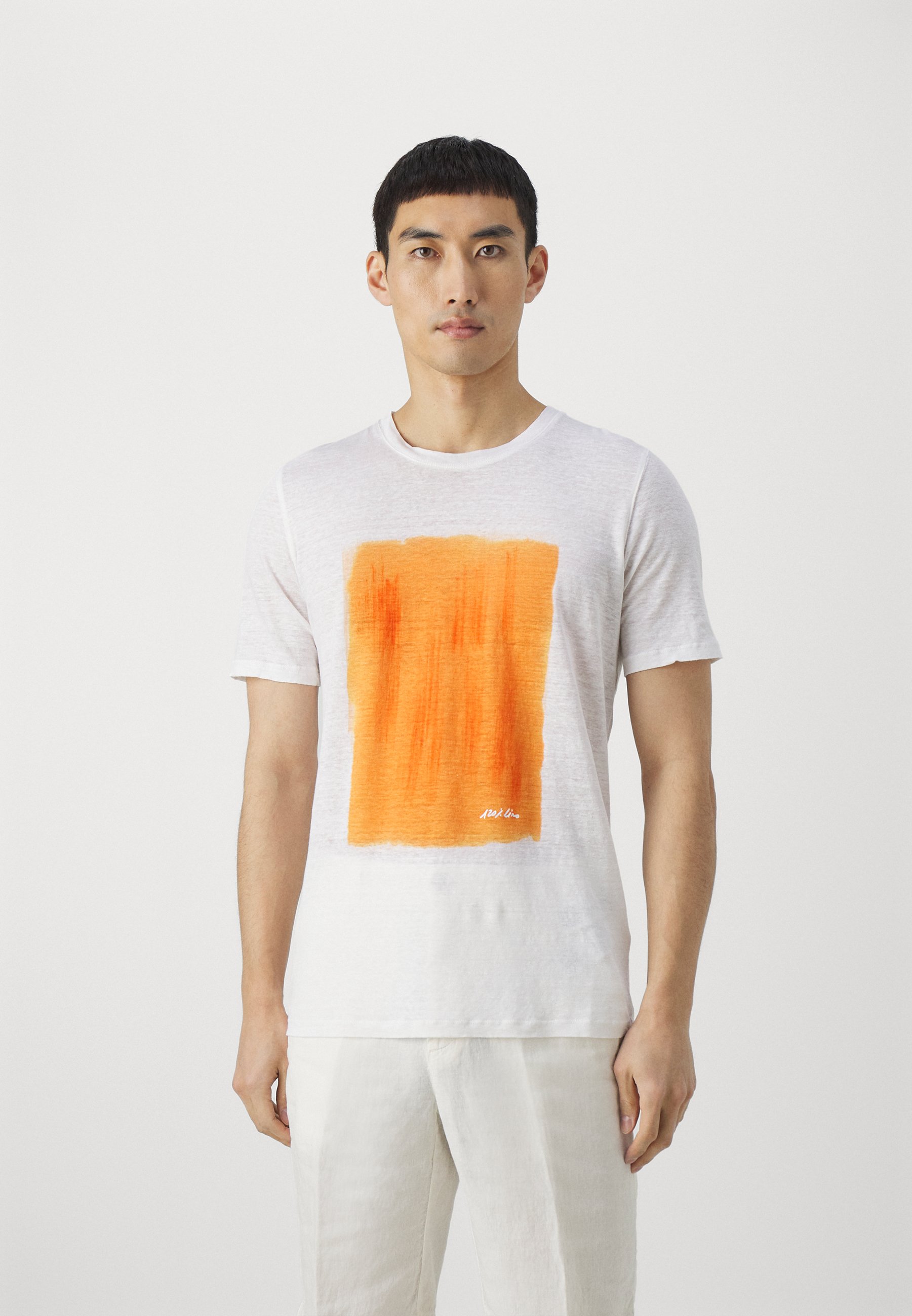 Tシャツ・カットソー 120% LINO Men T-shirt Safari 32ALIM70F4000E90832ALIM S00092 LONG SLEEVE FRONTIER GRAPHIC T-SHIRT Birch / wolf country by