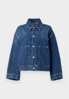 CROPPED JACKET - Jachetă din denim - blue