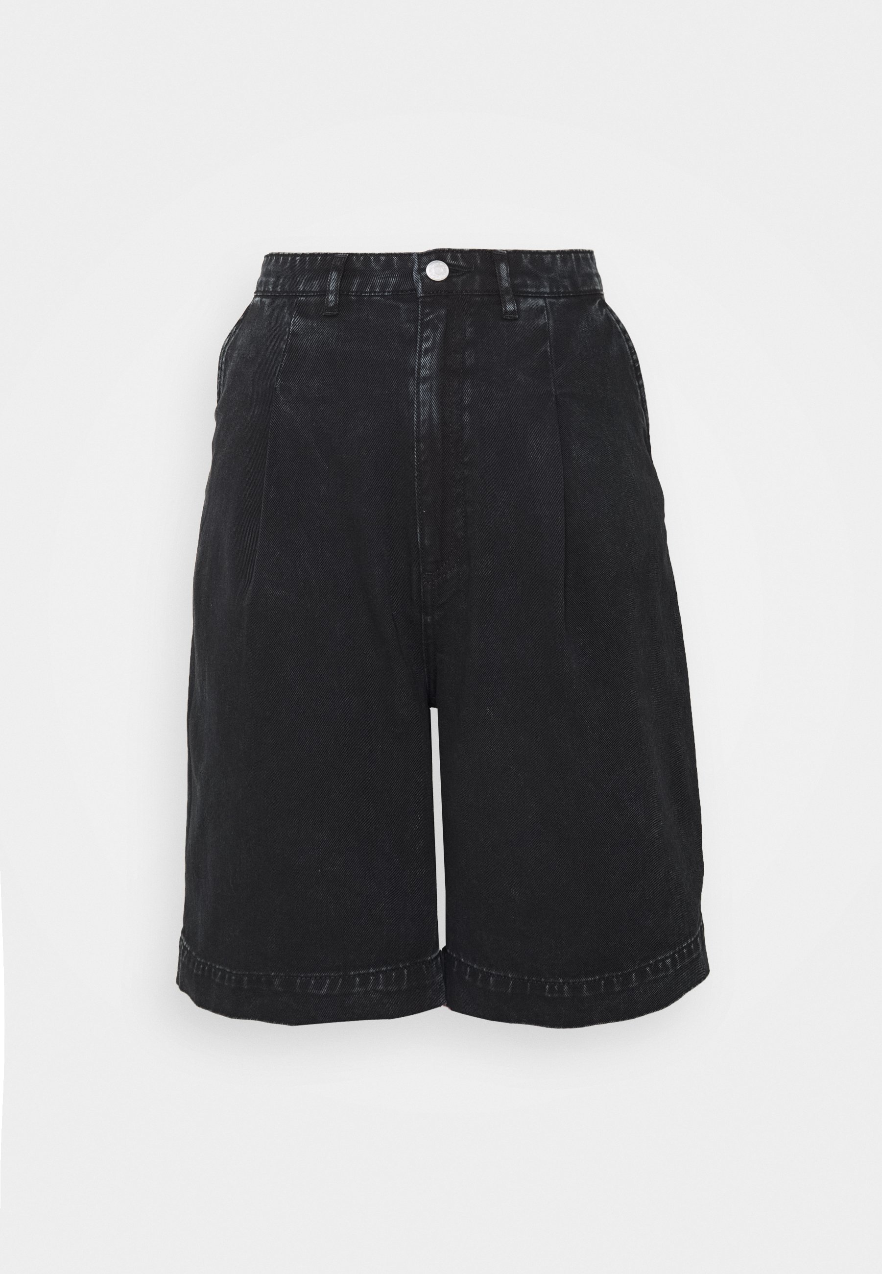 Monki NANETTE - Denim shorts - black 