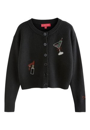 Next Striktrøje - black embroidered martini lipstick