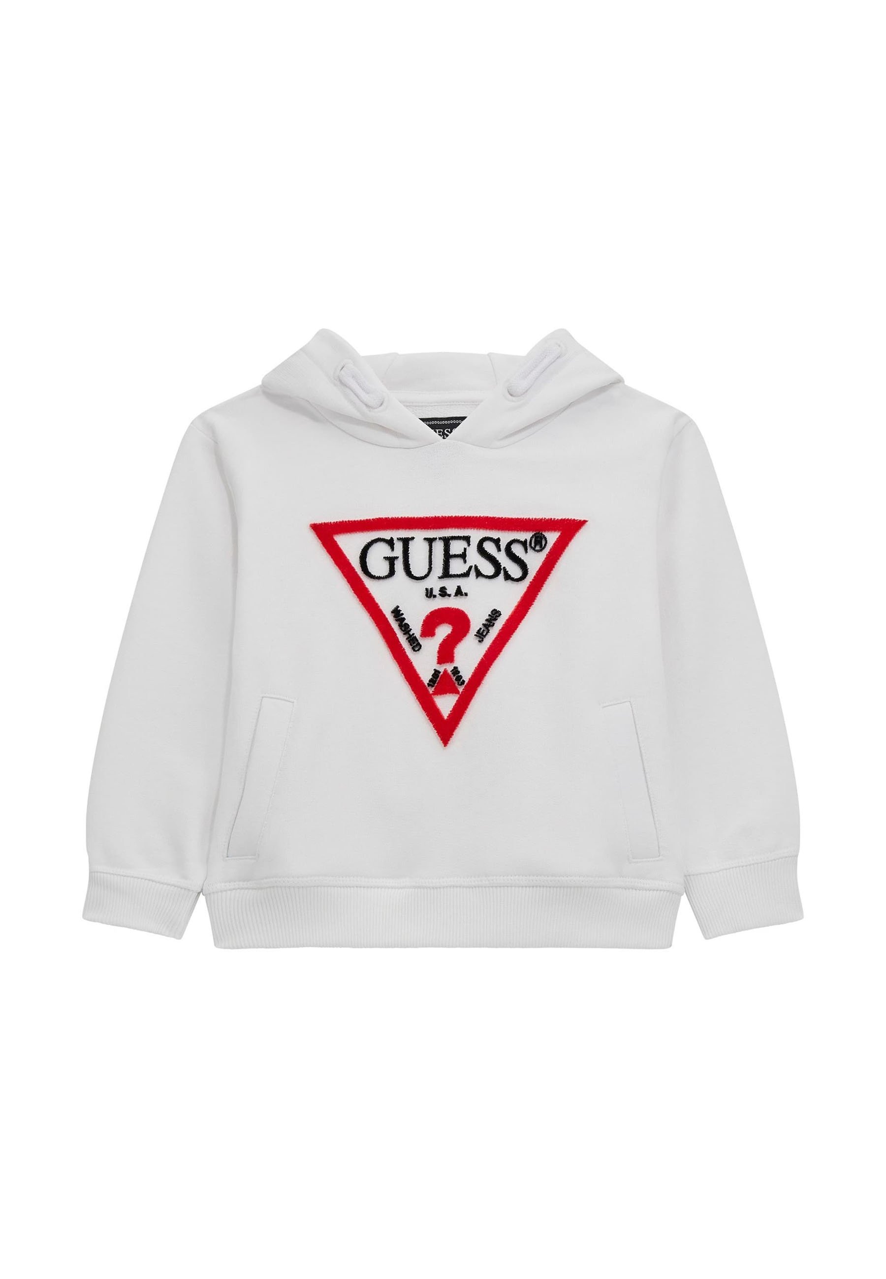 Guess Felpa con cappuccio weiß/bianco